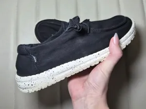 Wendy Black Hey Dude Casual Slip-On Men’s Shoe with Speckled White Sole thumbnail 1