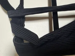 Cotton On Black Ribbed Swimwear Halter Swimsuit Medium NWT thumbnail 5