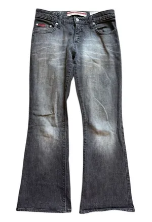 Womens Lee Cooper Gray Rinse Fitted Waist Flare Leg Jeans - Sz 28 thumbnail 1