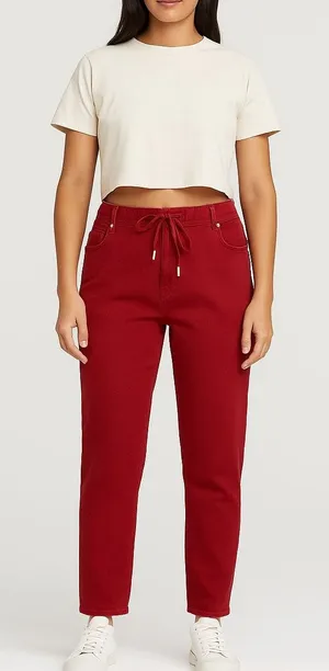 Judy Blue Garment Dyed Red Drawstring Skinny Jeans Size 7/28 thumbnail 1