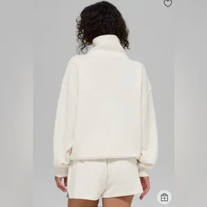 Alo Yoga NWT Hazy Mock Neck Pullover in Ivory Size S Oversized thumbnail 3