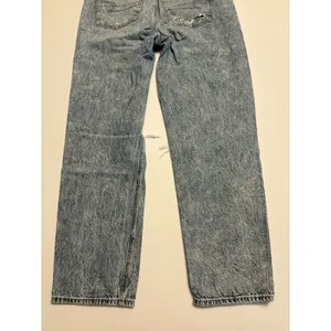 American Eagle Outfitters Distressed Light Wash Jeans Plaid Patch Detail Size 4 thumbnail 4