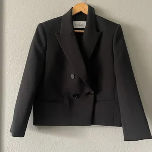Equipment Femme Ori Black Double-Breasted Jacket thumbnail 7