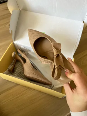 COSY ISLAND EverLush Bowknot Pointed Toe Heeled Slingback Apricot thumbnail 9