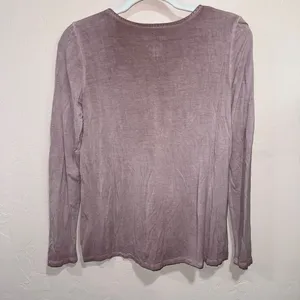 American Eagle Lavender Ombre Soft & Sexy Floral Lace V neck tee thumbnail 4