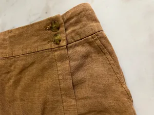 Free People Johana Linen Skort Brown Tan thumbnail 3