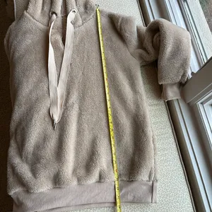 NWOT Chuncky Fleece 1/4 Zip Hoodie size S cream/light tan thumbnail 8