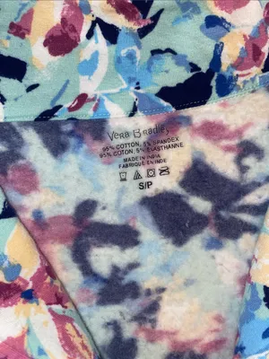 Vera Bradley Floral Quarter-Zip Pullover in Light Blue with Pink & Navy thumbnail 2