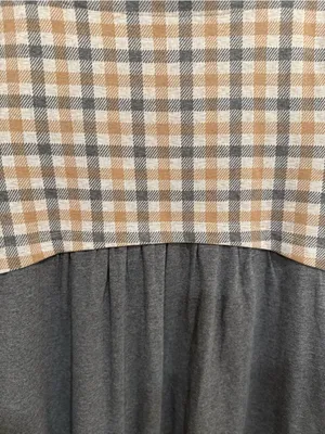 J. Jill Autumn Plaid Knit Shift Dress with Contrast‎ Back & Pockets thumbnail 3