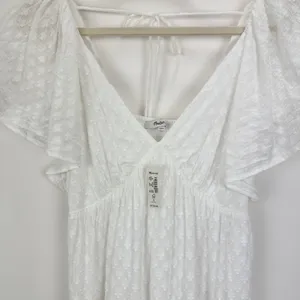 Madewell Tie Back Flutter Sleeve Tiered Midi Dress White Cottagecore US 00 NWT thumbnail 15