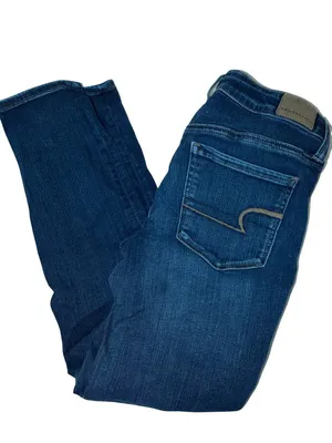 American Eagle Skinny Jeans Next Level Stretch Blue Denim Size 6 Short thumbnail 3
