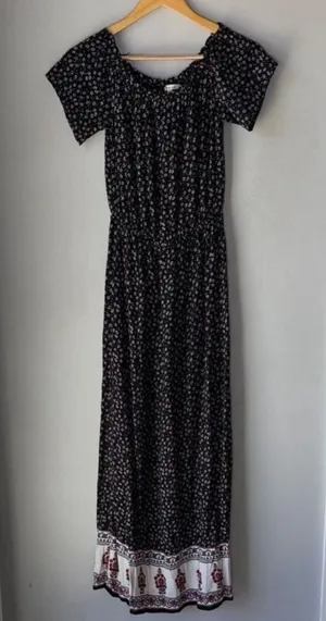Bleuh Ciel Boho Floral Maxi Elastic Waist Dress thumbnail 1