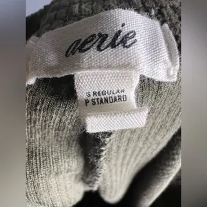 Aerie Groove-On Rib Velour Flare Pant Nomad Olive Size S thumbnail 7