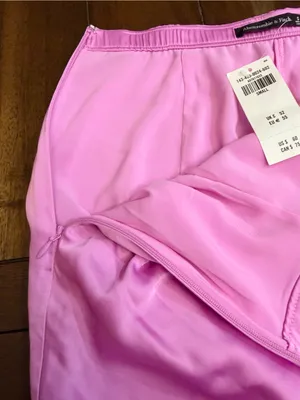NWT Abercrombie & Fitch Satin Draped Mini Skort Pink Size S thumbnail 4