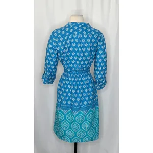 Anthropologie MEADOW RUE Anila Shirtdress Floral Blockprint Shirt Dress Size 4 thumbnail 7