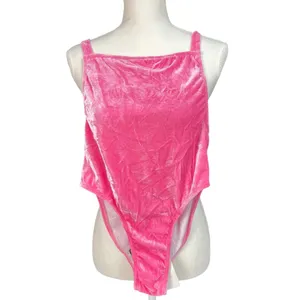 Motel Valeo One Piece Swimsuit in Velvet Cotton Candy Pink Size Small NWT thumbnail 3