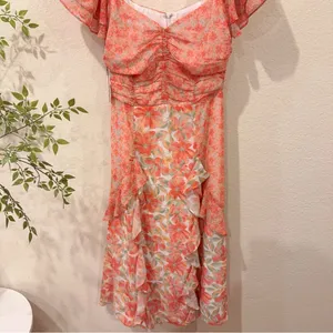 Lost + Wander Sunnyville Midi Dress in Orange Multi Floral OS NWT thumbnail 4