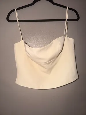Salty Ivory Crop Top Size L Spaghetti Strap Corset Style thumbnail 2