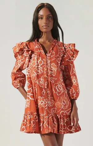 Sugarlips Floral Ruffle Long Sleeve Dress thumbnail 1