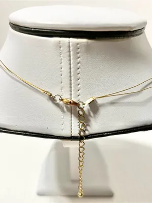 Delicate Handmade Turquoise Beads Metal Accents on Thin Gold-tone Wire Necklace thumbnail 3