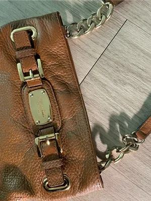 Michael Kors Brown Pebbled Leather Crossbody with Gold Hardware thumbnail 2