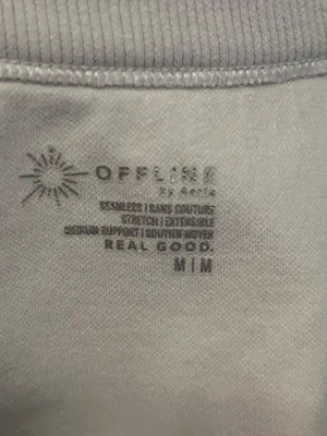 OFFLINE By Aerie Sports Bra Womens Medium White Seamless Racerback Crop Stretch thumbnail 6