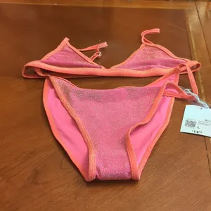Forever 21 Bikini set Fuchsia/Tomato Size L thumbnail 5