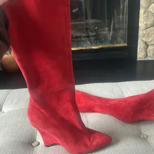 Kate Spade Women's Red Suede Boots Size 7 thumbnail 4