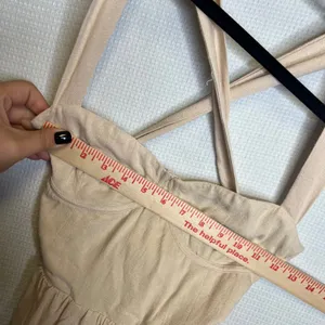 Commense Beige Linen Blend Bustier Mini Dress Lace Up Back OA240416044 M thumbnail 4