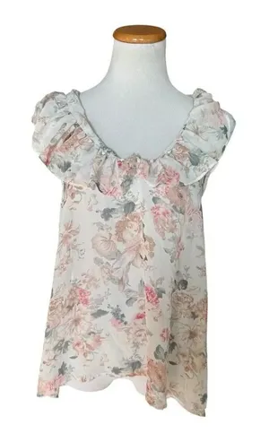 Womens Altard State Floral Ruffle Detail Blouse Top - Sz L thumbnail 1