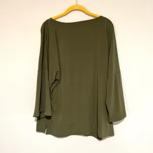 Chico’s Army Green Blouse Top Fall thumbnail 3