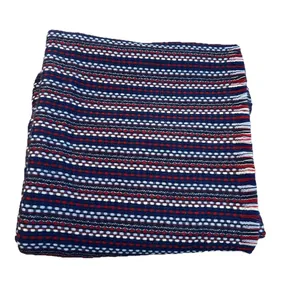 Talbots Fringe‎ Scarf Throw Blanket Red White Blue thumbnail 2