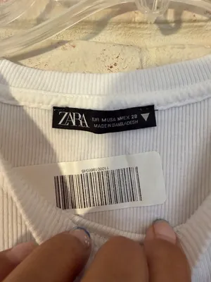 Zara White Ribbed Bodysuit with Poplin Ruffle Sleeves Size M thumbnail 2