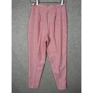Vintage Express Compagnie‎ 90s Womens 5/6 Pants High Waisted Red White Tapered thumbnail 2