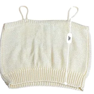 Unique Vintage 90s Vintage E.V. Ltd Pale Yellow Cable Knit Cami Top Acrylic Sweater Tank Med thumbnail 7