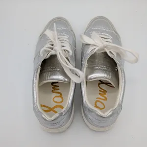 Sam Edelman Edie Silver Metallic Low Top Sneakers Womens Size 6M SE-1980‎ thumbnail 6
