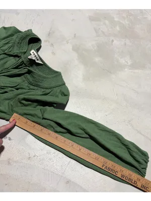 Boden Georgia smocked jersey top Women’s Green Peasant Blouse 4 thumbnail 4
