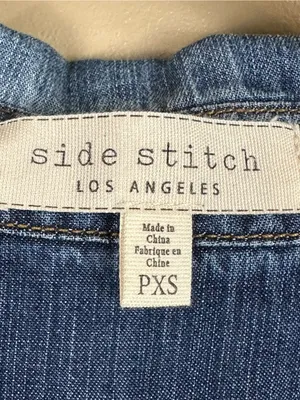 Side Stitch Los Angeles PXS Lyocell Chambray Tunic 3/4 Sleeve Shirt Oversized thumbnail 2