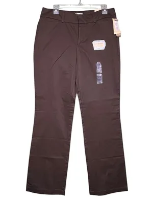 Dockers Pants Womens 10 Long Mid Rise Curvy Truly Slimming Straight Leg New thumbnail 2