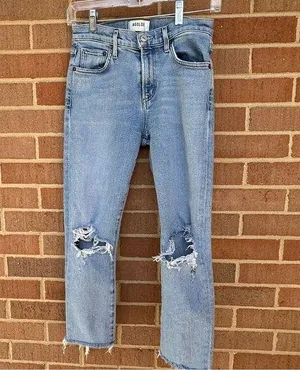 Agolde Toni Light Wash Denim Distressed Jeans Size 24 thumbnail 1
