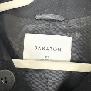 Aritzia Babaton Walton Wool Coat Size XS NWT Black Long Minimalist Classic thumbnail 6