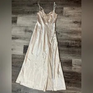 BIRDY GREY Jay Dress in Shiny Satin Champagne thumbnail 7