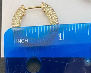 New Baublebar Carina Gold Pavé Crystal Encrusted Huggie Hoops earrings thumbnail 5