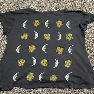Wildfox Gray Sun and Moon Celestial Oversized Tee thumbnail 3