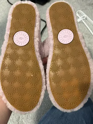 UGG Pink Plush Shearling Slide Sandals with Branded Heel Strap 8 thumbnail 5