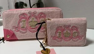 Juicy Couture Pink Terry Wallet & Card Holder Set Crown Y2K Coquette thumbnail 1