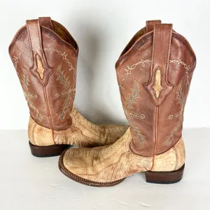 Resistol Ranch Lucchese Women's Genuine Ostrich Leg Cowboy Boots Size 7 Exotic thumbnail 4