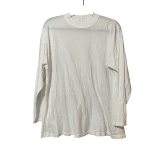 Free People White Mock Neck Long Sleeve Tee Shirt XS Oversized Casual Coastal thumbnail 2