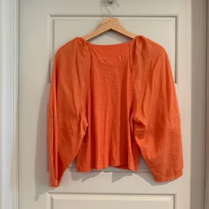Anthropologie Orange V-Neck Puff Sleeve‎ Boho Cotton Top Size Medium thumbnail 2