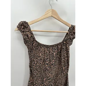 Reformation Toulouse Dress Womens 2 Cream Black‎ Cheetah Print Linen Midi thumbnail 5